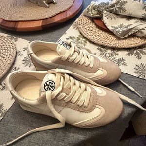 Tory Burch Women's Cream and Tan Sneakers